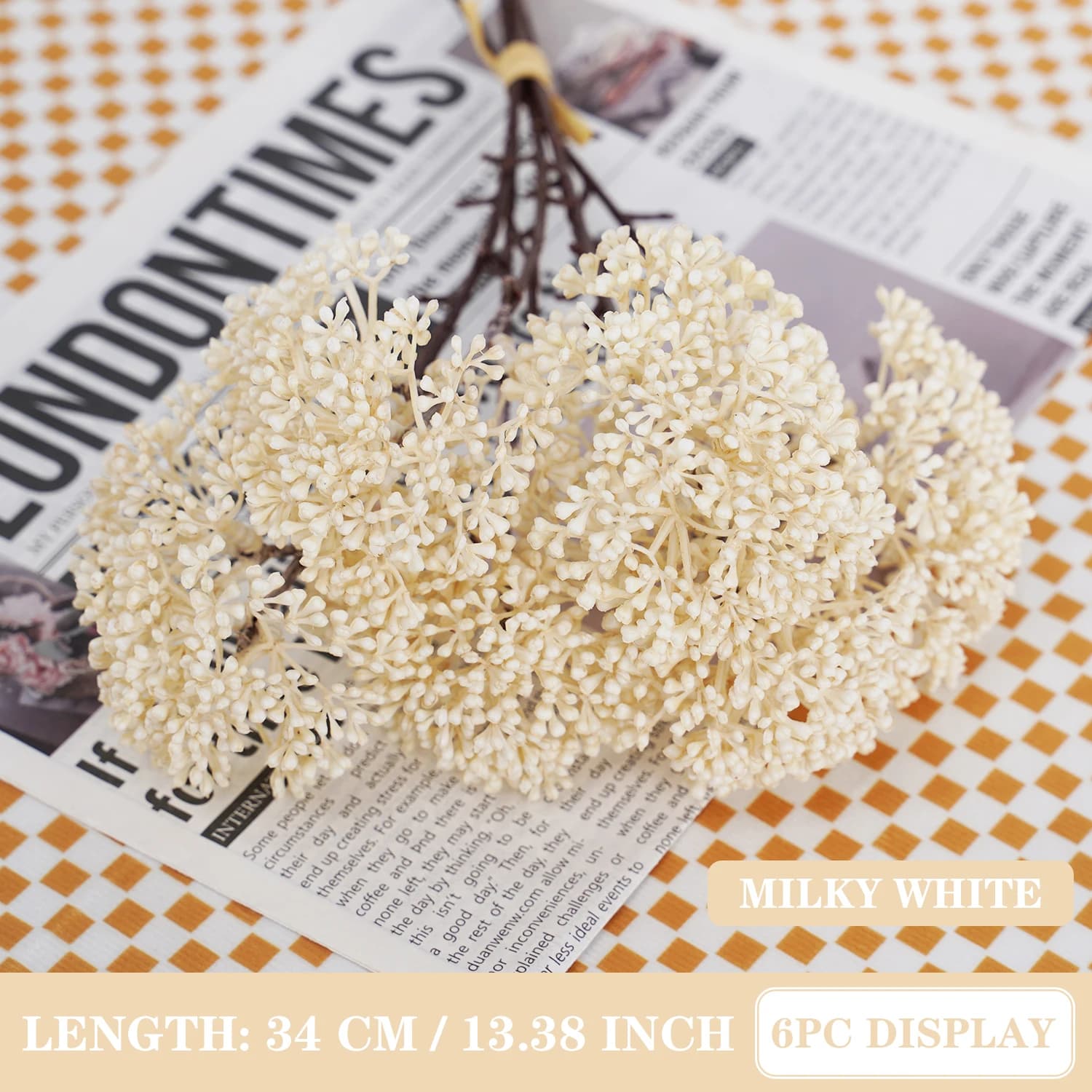 Dekoracyjne Gałązki z Kwiatem Prosa 34cm