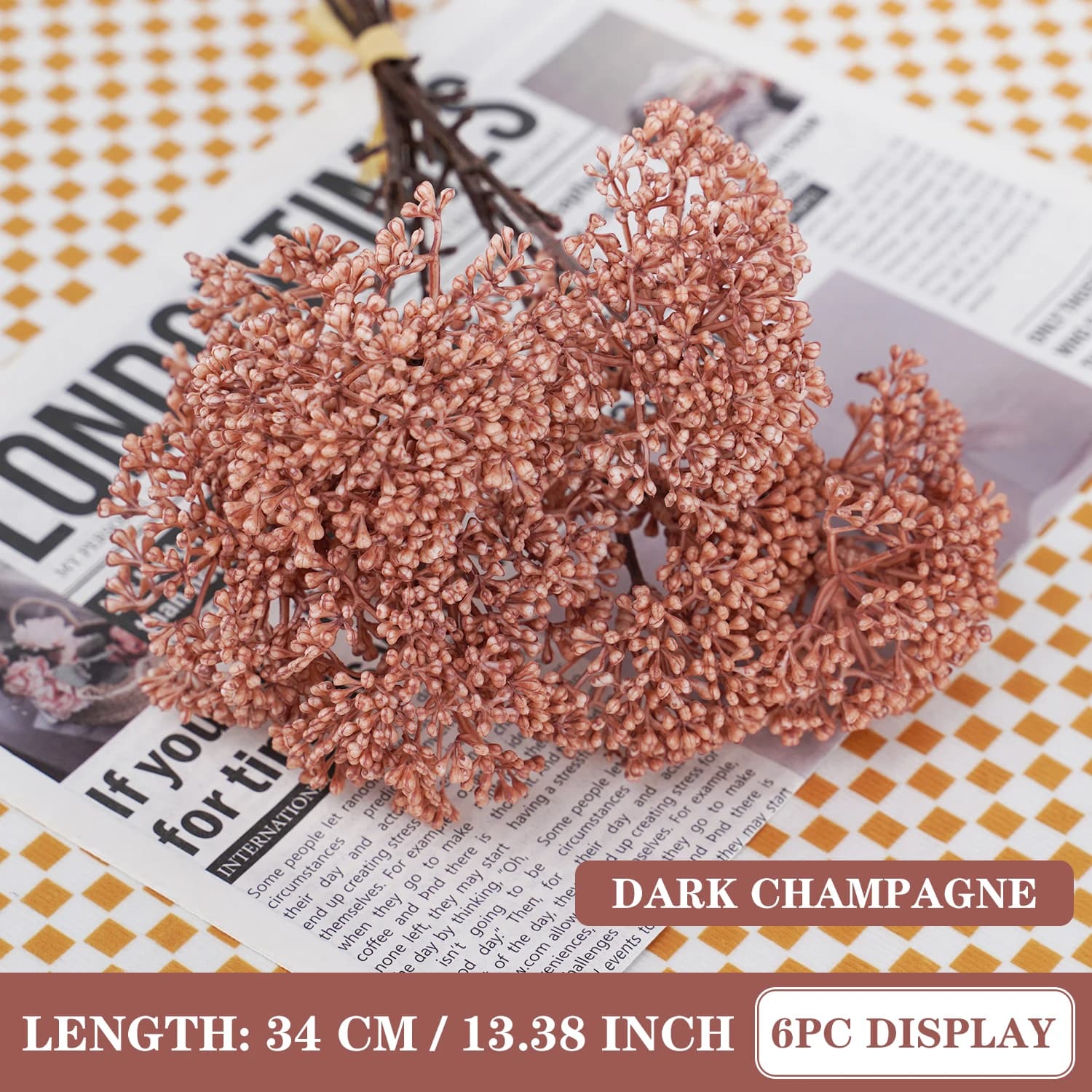 Dekoracyjne Gałązki z Kwiatem Prosa 34cm