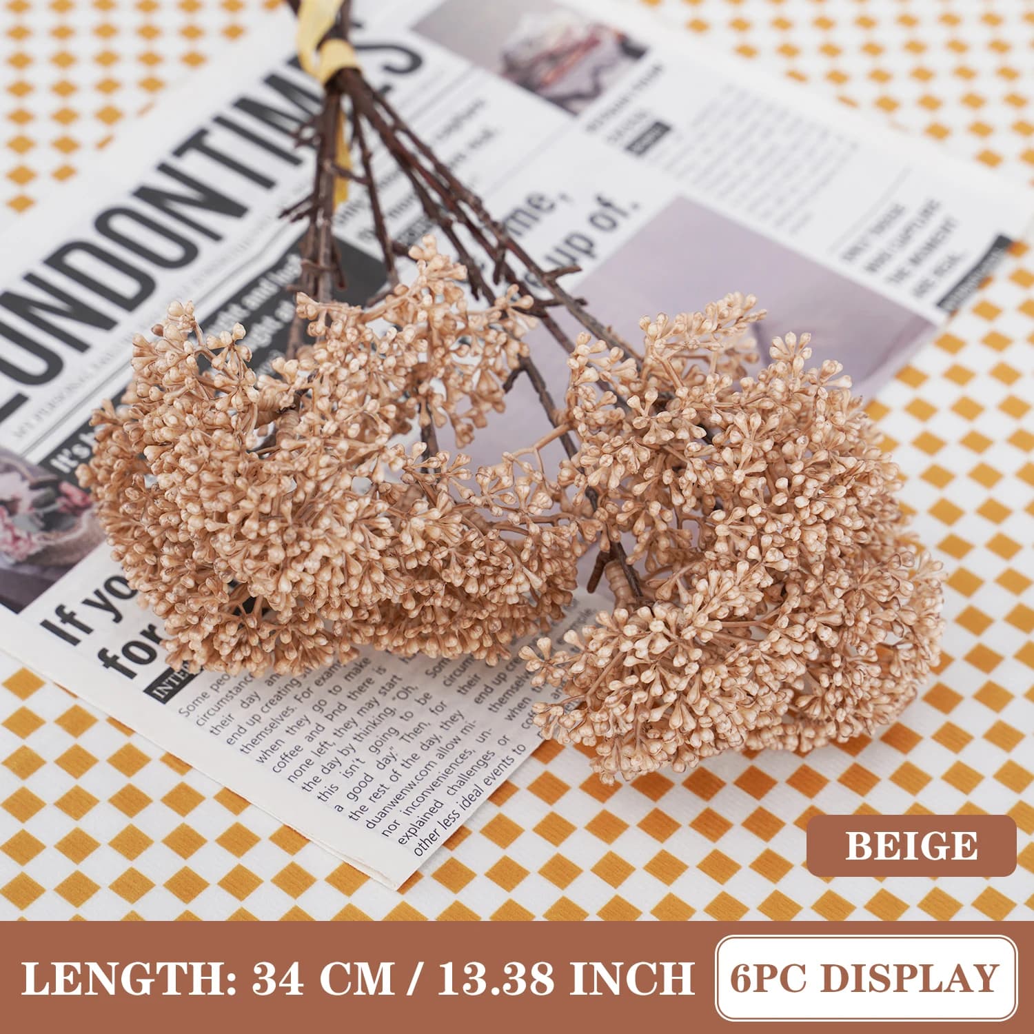 Dekoracyjne Gałązki z Kwiatem Prosa 34cm