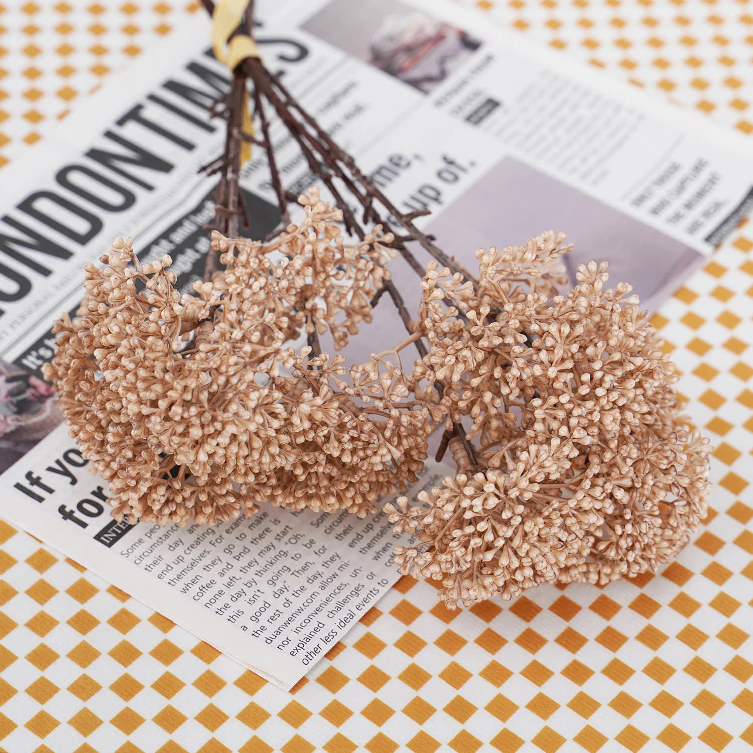 Dekoracyjne Gałązki z Kwiatem Prosa 34cm