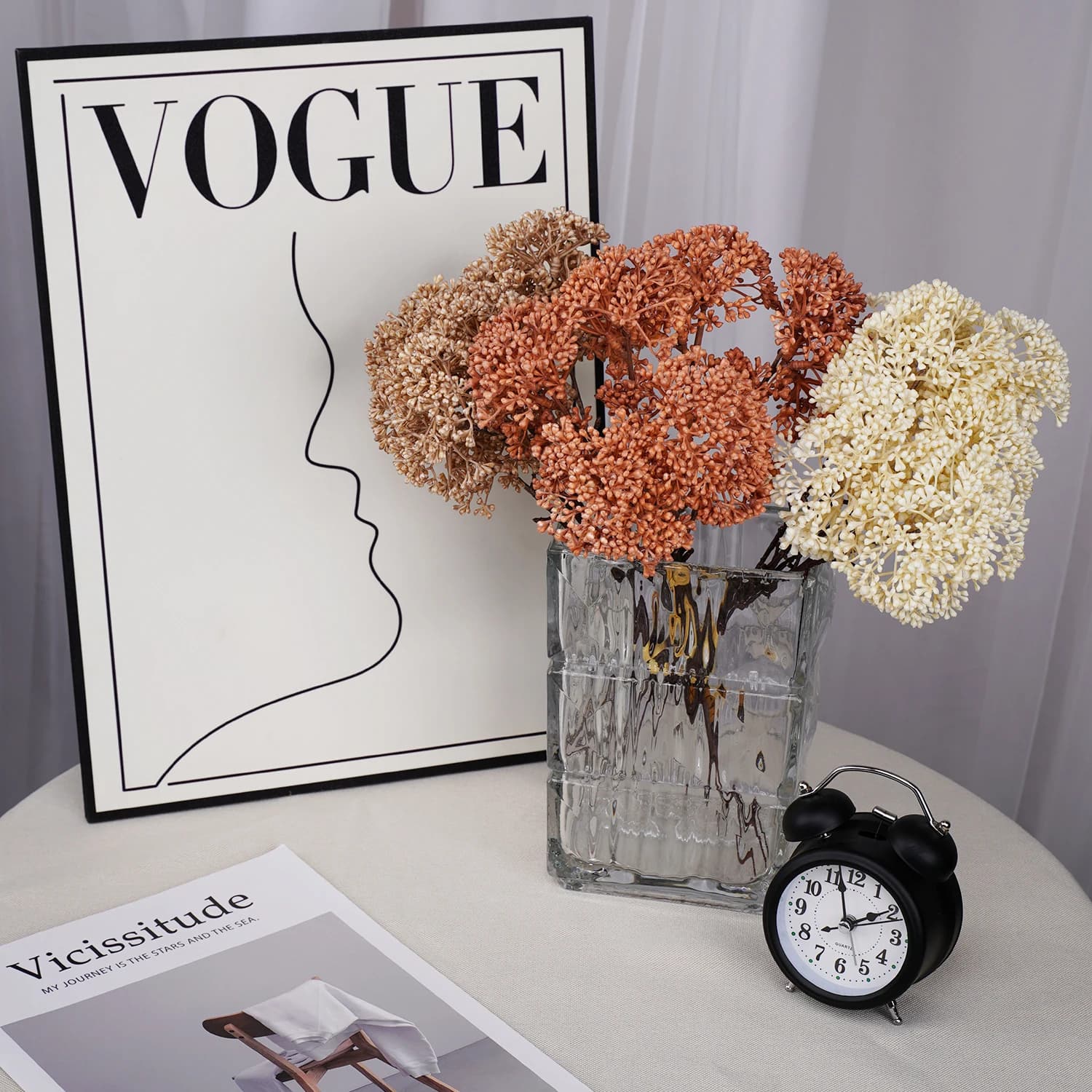 Dekoracyjne Gałązki z Kwiatem Prosa 34cm