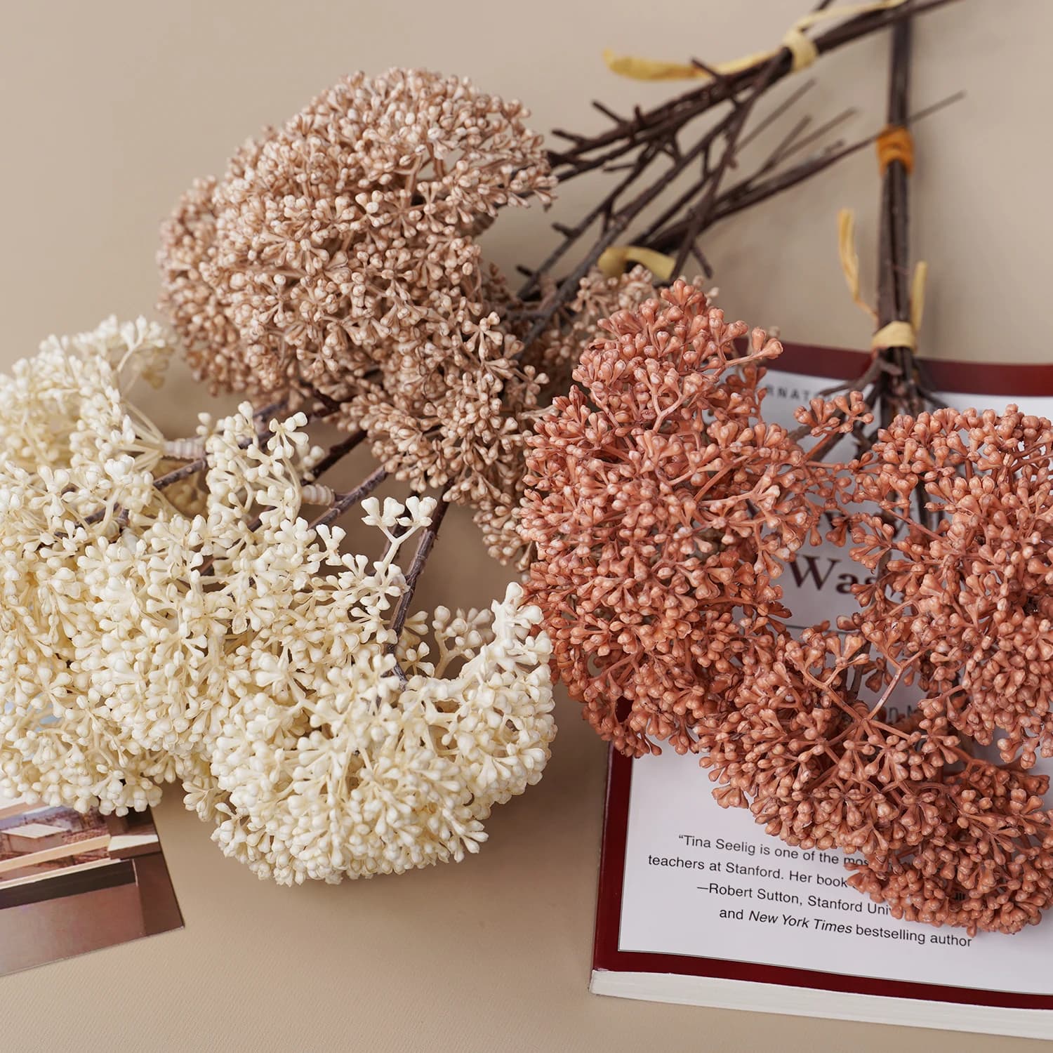 Dekoracyjne Gałązki z Kwiatem Prosa 34cm